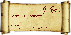 Grüll Zsanett névjegykártya